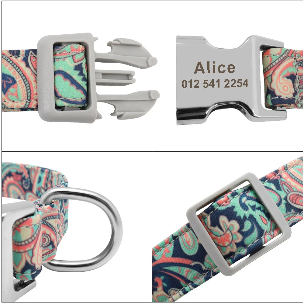 Personalized Nylon Dog Collar with Engraved ID