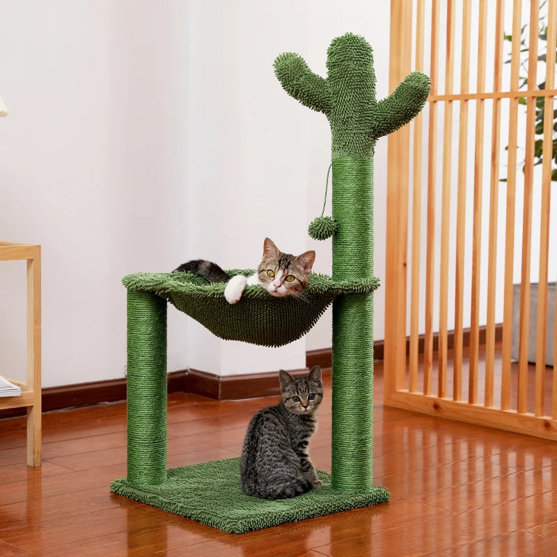 Best Cat Tree Tower Furniture with Hammock Small Cactus Mushroom