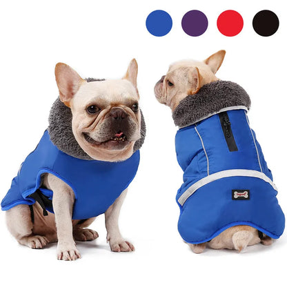 Waterproof Nylon Dog Jacket – Warm and Adjustable Winter Coat