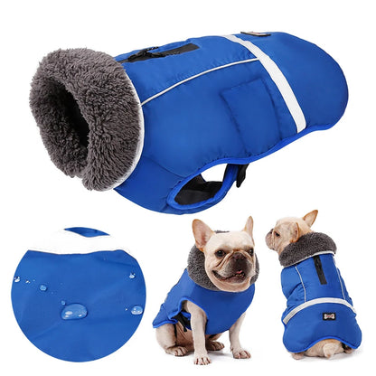 Waterproof Nylon Dog Jacket – Warm and Adjustable Winter Coat