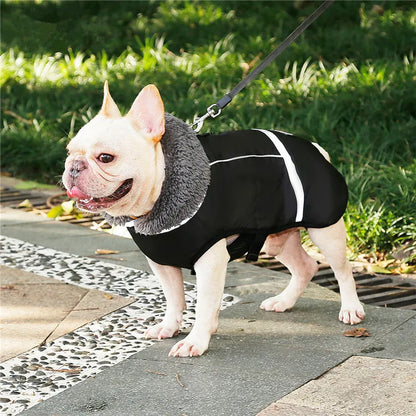 Waterproof Nylon Dog Jacket – Warm and Adjustable Winter Coat