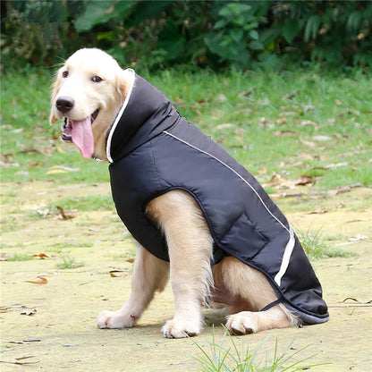 Waterproof Nylon Dog Jacket – Warm and Adjustable Winter Coat