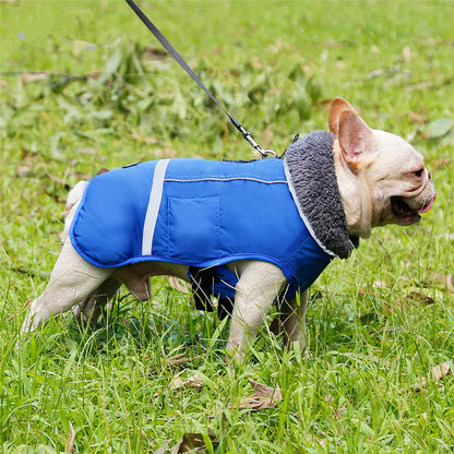 Waterproof Nylon Dog Jacket – Warm and Adjustable Winter Coat