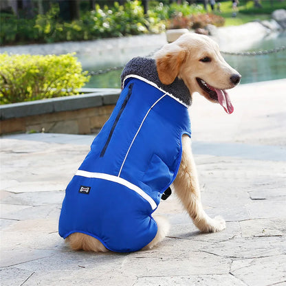 Waterproof Nylon Dog Jacket – Warm and Adjustable Winter Coat