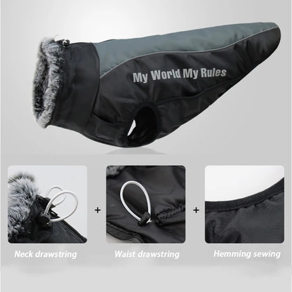 Waterproof Large Dog Coat with Integrated Harness