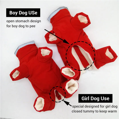 Waterproof Reflective Dog Overalls – Warm & Cozy for Small Dogs, Male/ Female