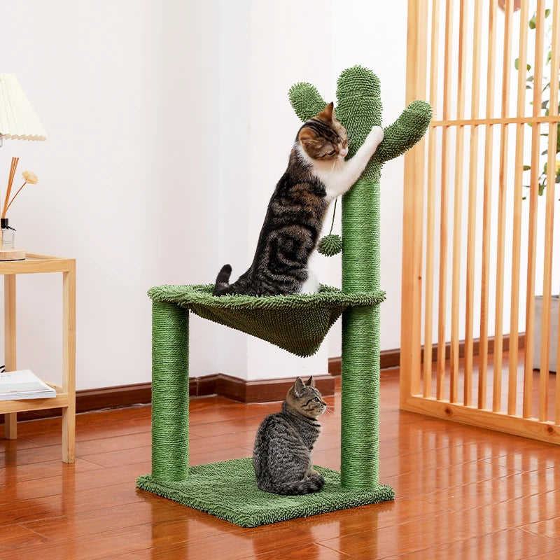 Best Cat Tree Tower Furniture with Hammock Small Cactus Mushroom