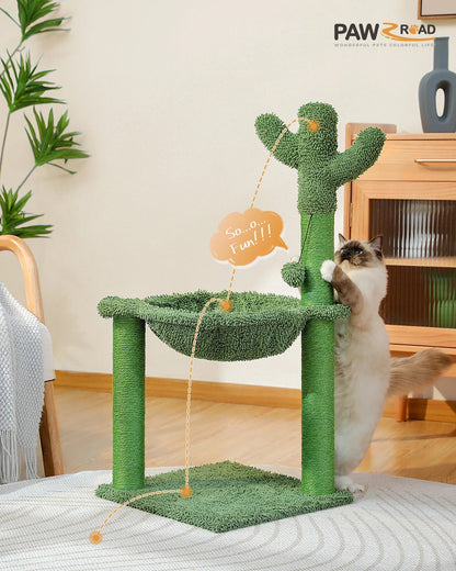 Best Cat Tree Tower Furniture with Hammock Small Cactus