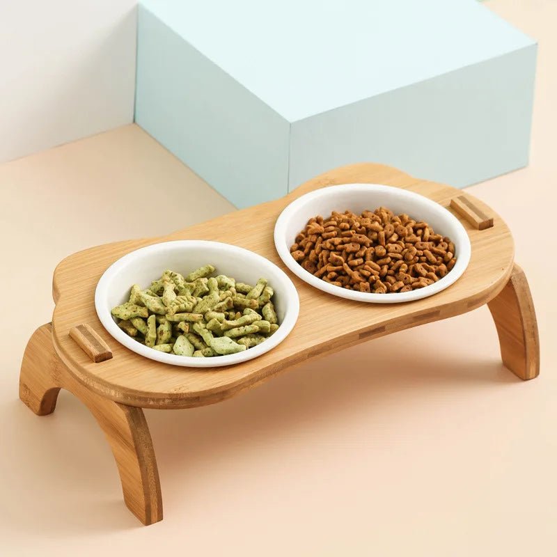 Elevated Bamboo Pet Feeder