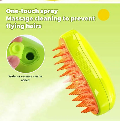 3-in-1 Steamy Pet Grooming Brush