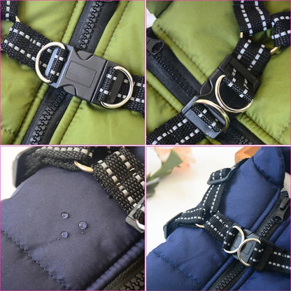 Large Pet Dog  Winter Jacket With Harness