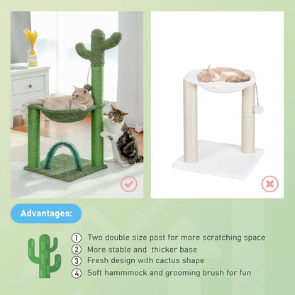 Best Cat Tree Tower Furniture with Hammock Small Cactus