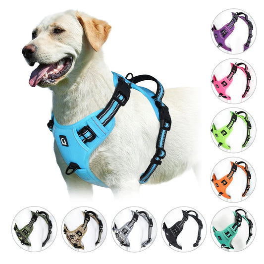 No Pull Dog Harness: Adjustable Soft Padded Pet Vest