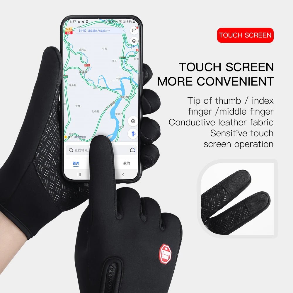 Autumn Winter Windproof Anti-slip Touchscreen Fleece Keep Warm Gloves