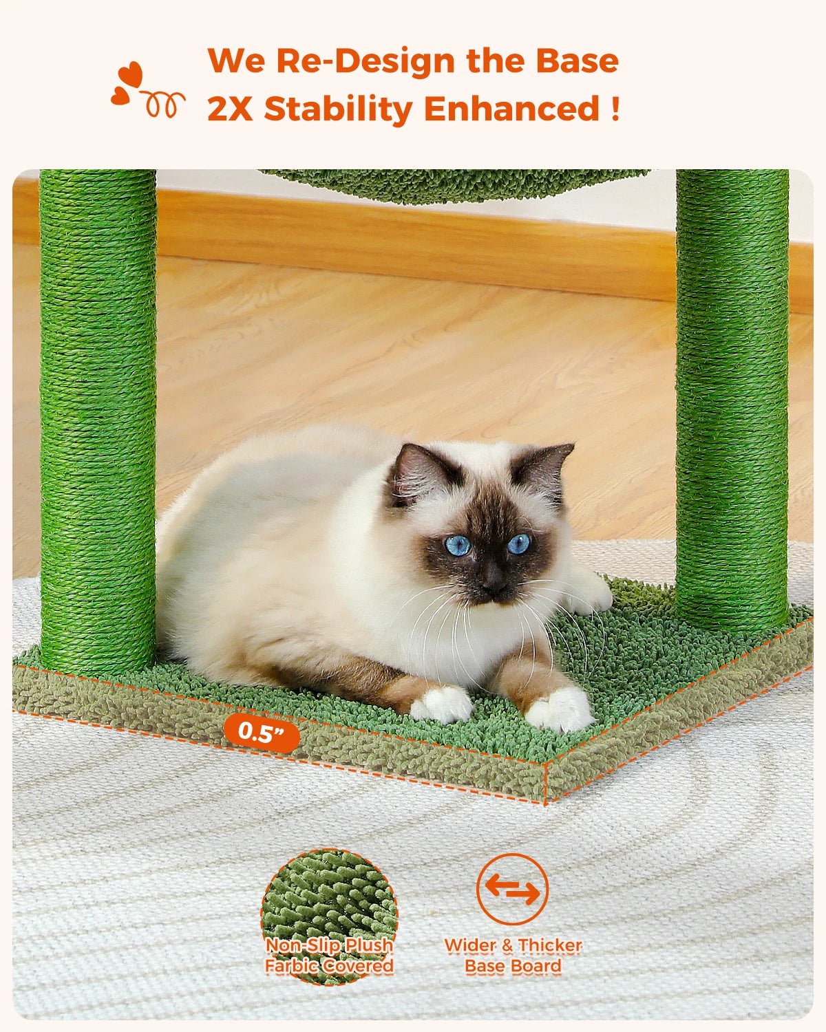 Best Cat Tree Tower Furniture with Hammock Small Cactus