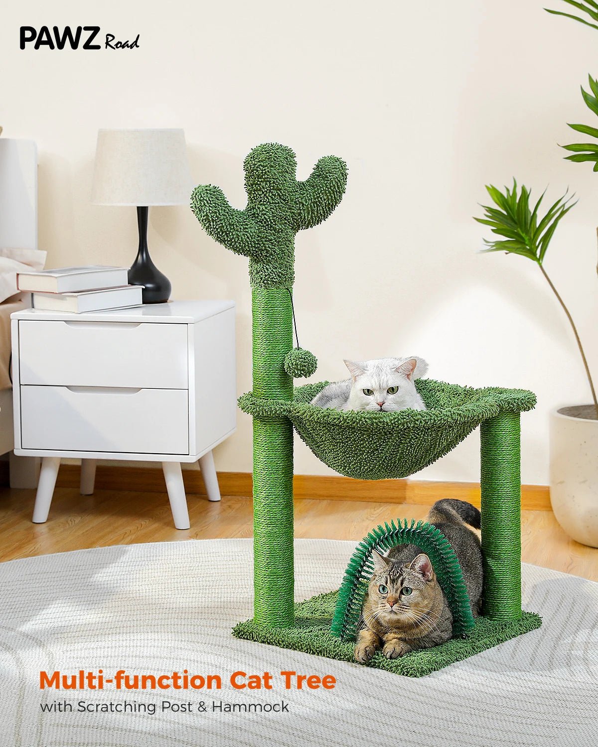 Best Cat Tree Tower Furniture with Hammock Small Cactus