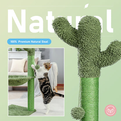 Best Cat Tree Tower Furniture with Hammock Small Cactus