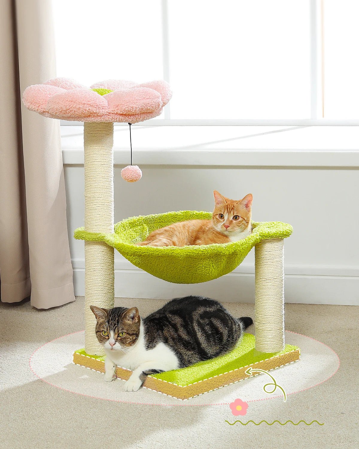 Best Cat Tree Tower Furniture with Hammock Small Cactus