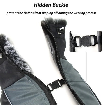 Waterproof Large Dog Coat with Integrated Harness