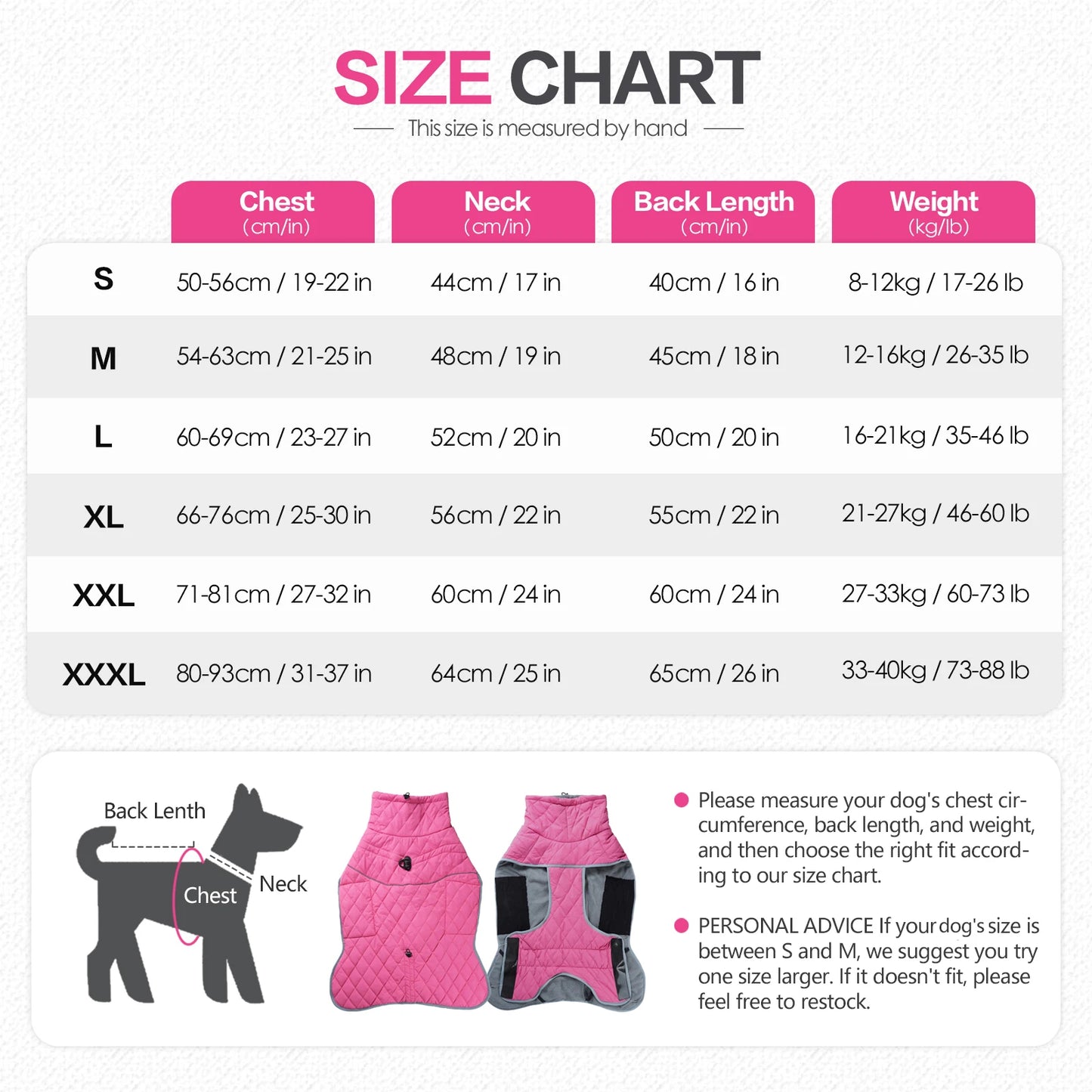 Winter Dog Coat with Traction Buckle Waterproof Windproof