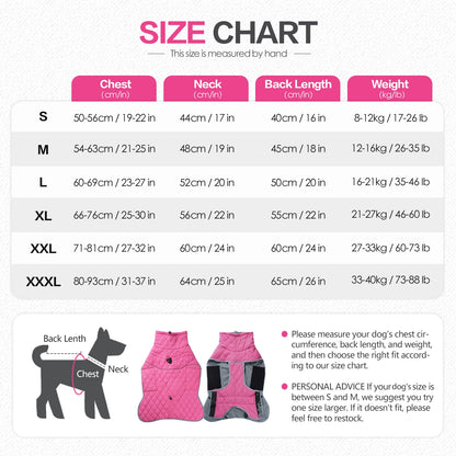 Winter Dog Coat with Traction Buckle Waterproof Windproof