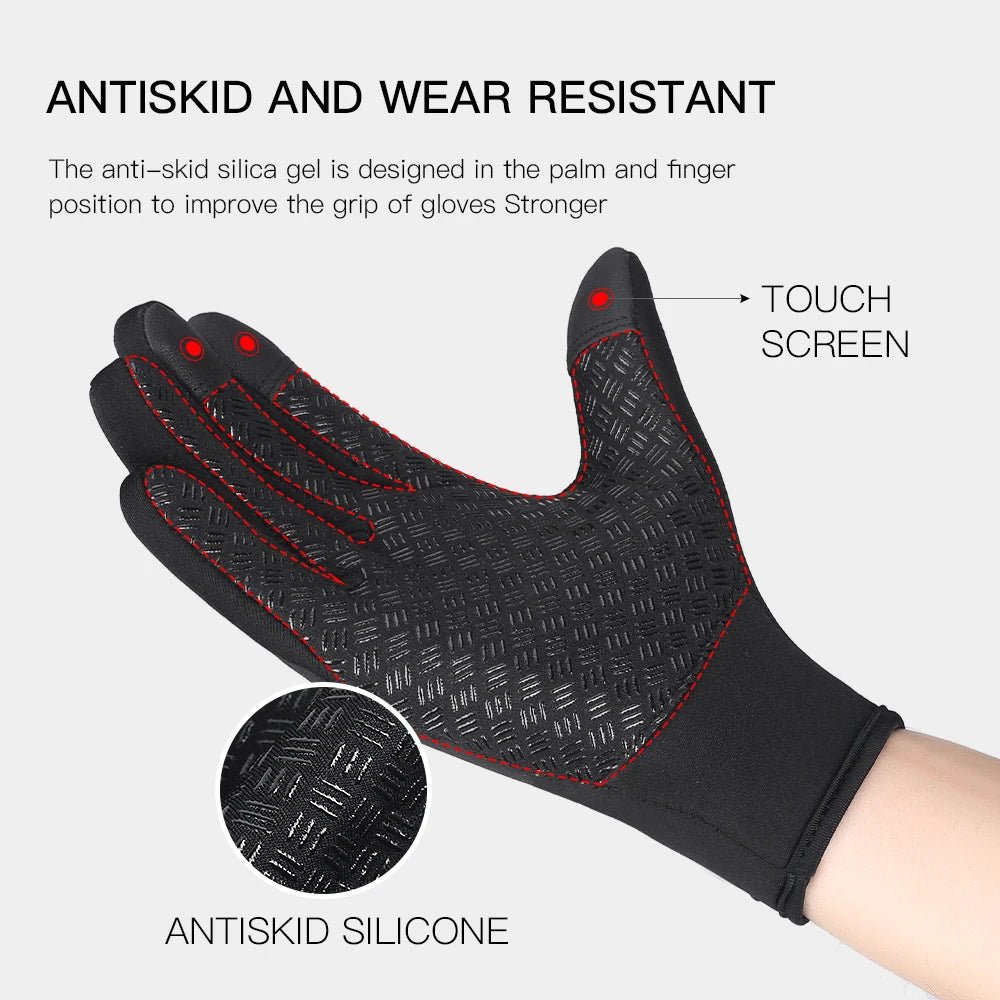 Autumn Winter Windproof Anti-slip Touchscreen Fleece Keep Warm Gloves