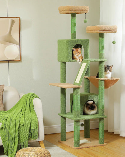 H180CM Large Cat Tree – Multi-Level Cat Tower for Active Cats