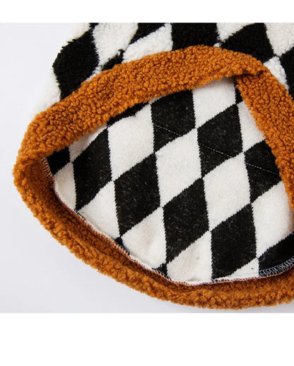 Plaid Fleece Dog Jacket for Large Dogs – Winter Pet Coat