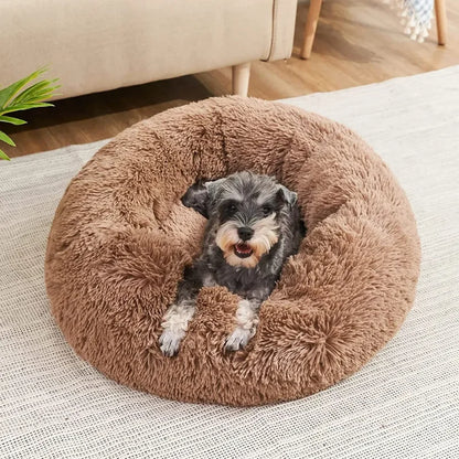 Super Soft Plush Donut Cat Bed –  Calm Sleeping Bed for All Cats