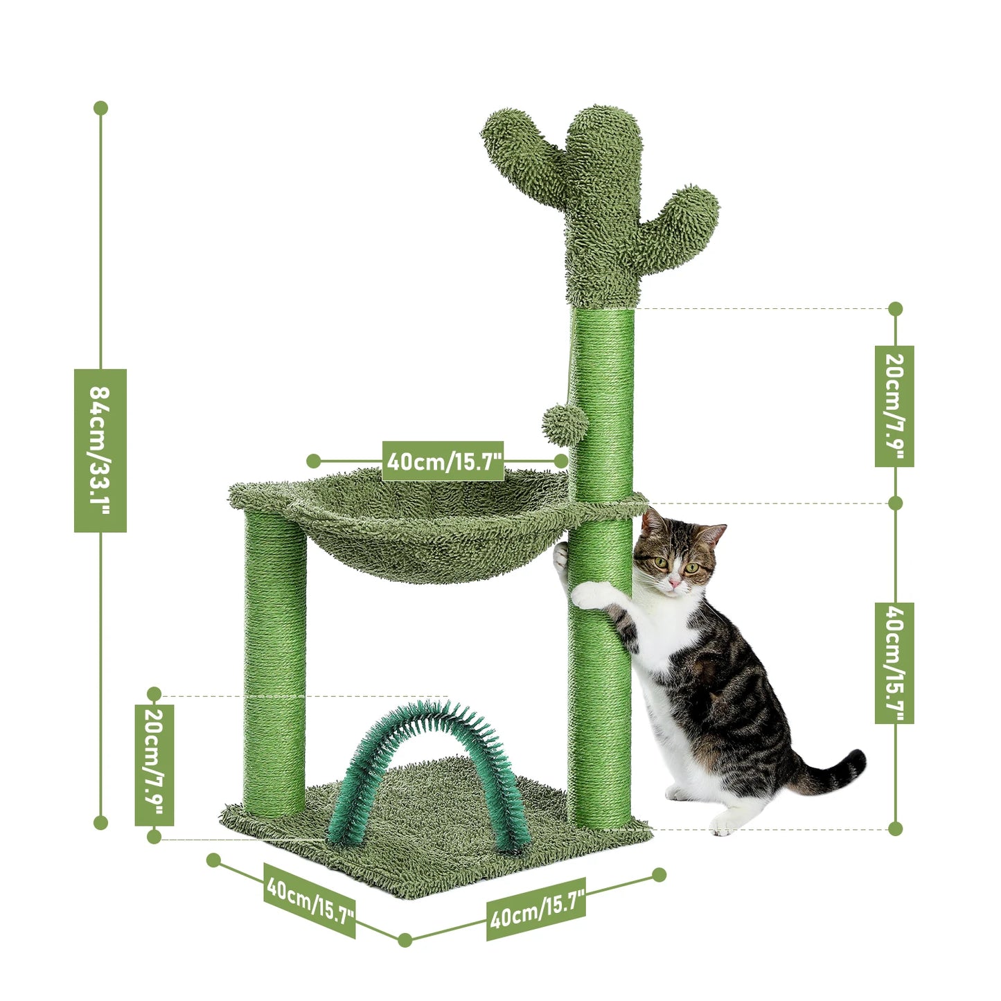 Best Cat Tree Tower Furniture with Hammock Small Cactus