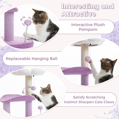 H84CM Flower Cat Tree – Stylish &amp; Functional Cat Playhouse