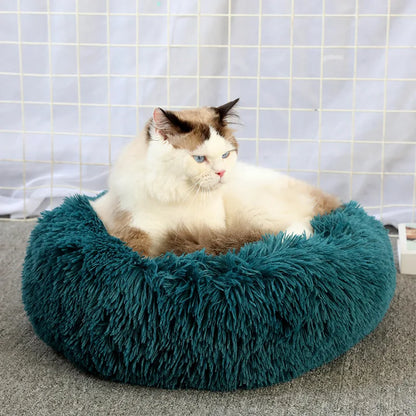 Super Soft Plush Donut Cat Bed –  Calm Sleeping Bed for All Cats