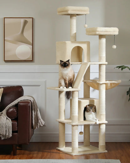 H180CM Large Cat Tree – Multi-Level Cat Tower for Active Cats