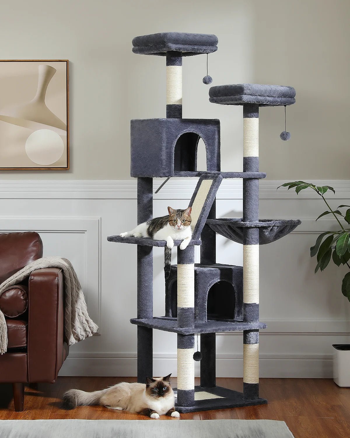 H180CM Large Cat Tree – Multi-Level Cat Tower for Active Cats