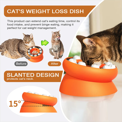 2 in 1 Cat Puzzle Feeder & Slow Feeder Bowl