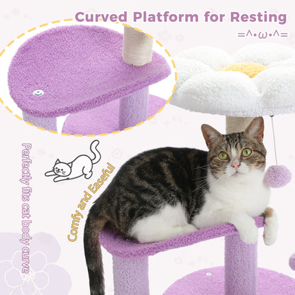 H84CM Flower Cat Tree – Stylish &amp; Functional Cat Playhouse