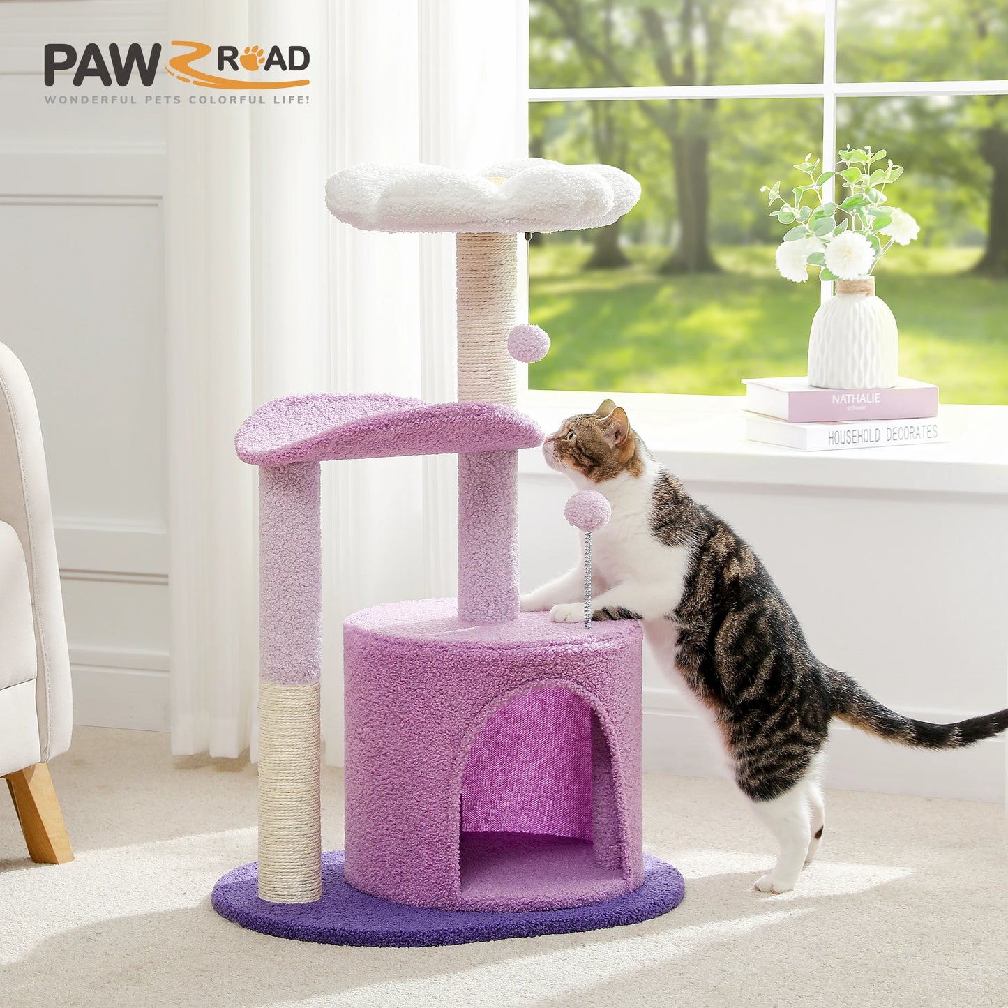 H84CM Flower Cat Tree – Stylish &amp; Functional Cat Playhouse