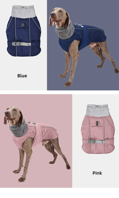 Luxury Classical Polyester Dog Jacket – Warm and Adjustable Winter Coat