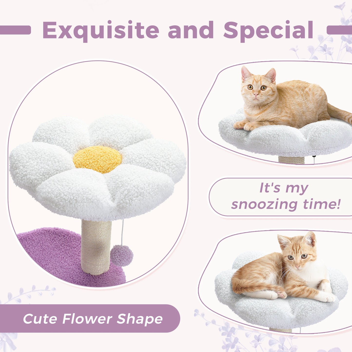 H84CM Flower Cat Tree – Stylish &amp; Functional Cat Playhouse