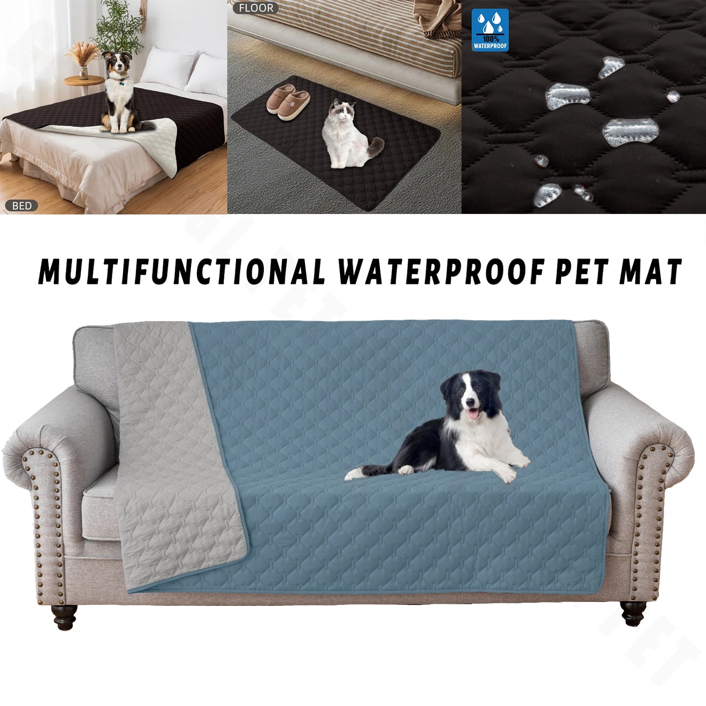 Waterproof 100% Cotton Mattress Pad Cover for Dogs