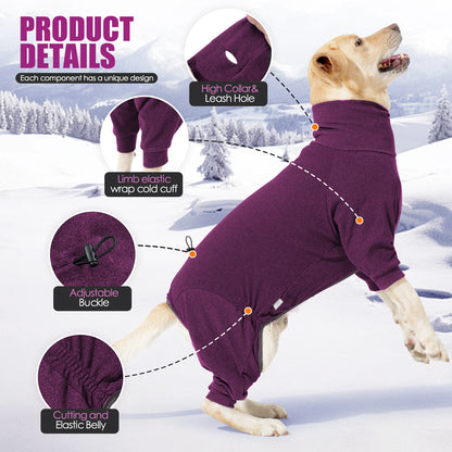 High-Collar Windproof Dog Jacket – Warm Adjustable for Small, Medium, and Large Dogs