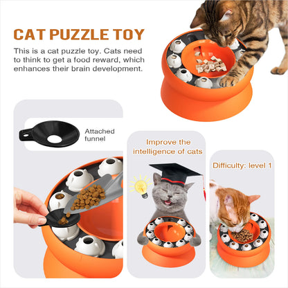 2 in 1 Cat Puzzle Feeder & Slow Feeder Bowl