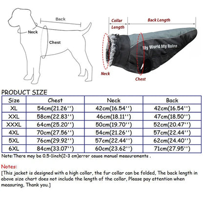 Waterproof Large Dog Coat with Integrated Harness