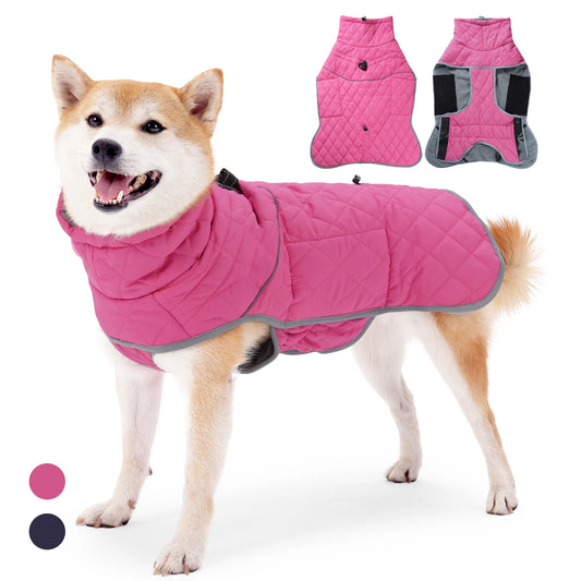 Winter Dog Coat with Traction Buckle Waterproof Windproof