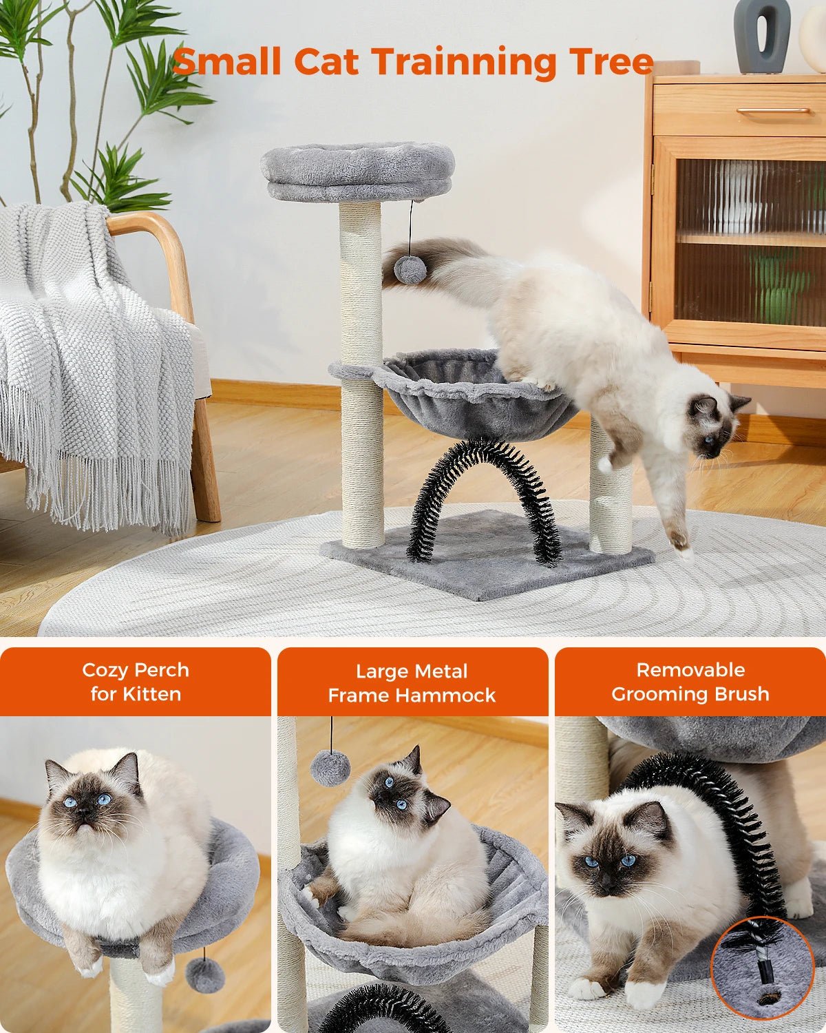 Best Cat Tree Tower Furniture with Hammock Small Cactus