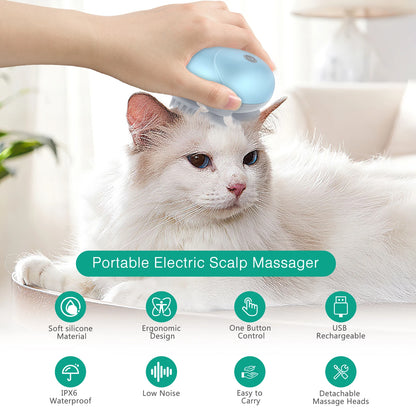 Handheld Electric Cat Massager – Pet Relaxation & Hair Growth Tool