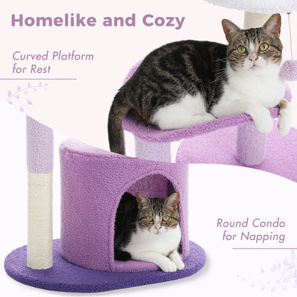 H84CM Flower Cat Tree – Stylish &amp; Functional Cat Playhouse