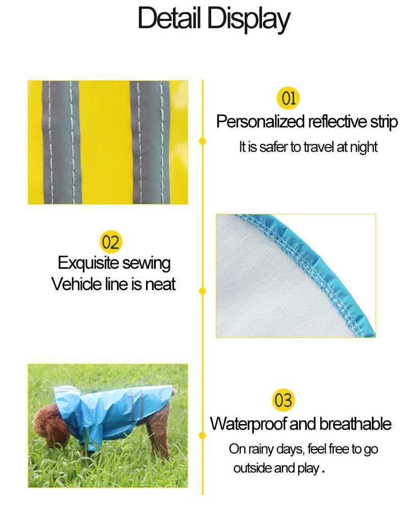 Waterproof Dog Raincoat - Reflective and Comfortable