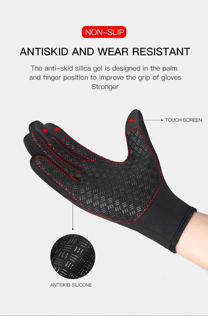 Autumn Winter Windproof Anti-slip Touchscreen Fleece Keep Warm Gloves