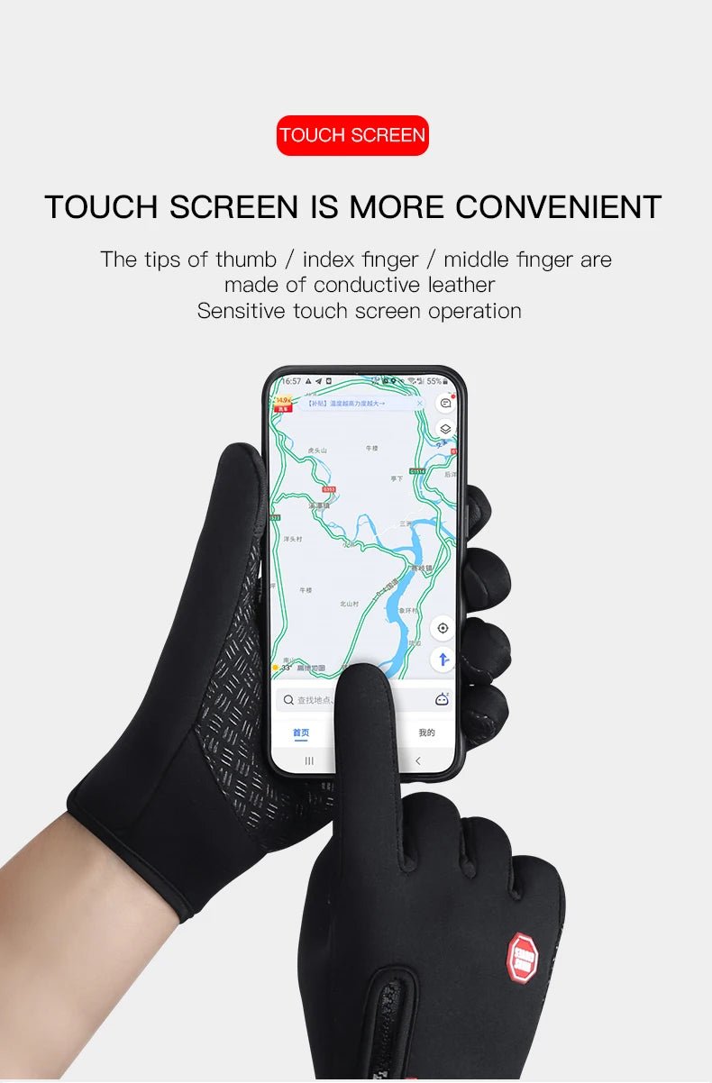 Autumn Winter Windproof Anti-slip Touchscreen Fleece Keep Warm Gloves